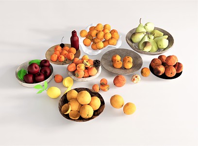 Modern Fruit Vegetable Peach Apple Pear 3d model