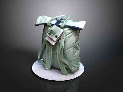 Green Casual Backpack With Adjustable Straps And Front Pocket For Daily Use 3d model