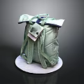 Green Casual Backpack With Adjustable Straps And Front Pocket For Daily Use 3d model