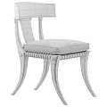 Elegant Wooden Single Chair With Beige Padded Seat And Curved Legs Design