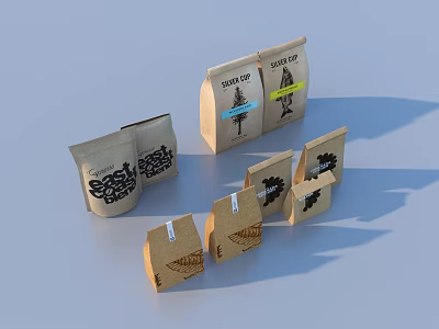 Eco Friendly Paper Packaging Products For Daily Use With Various Shapes And Designs 3d model