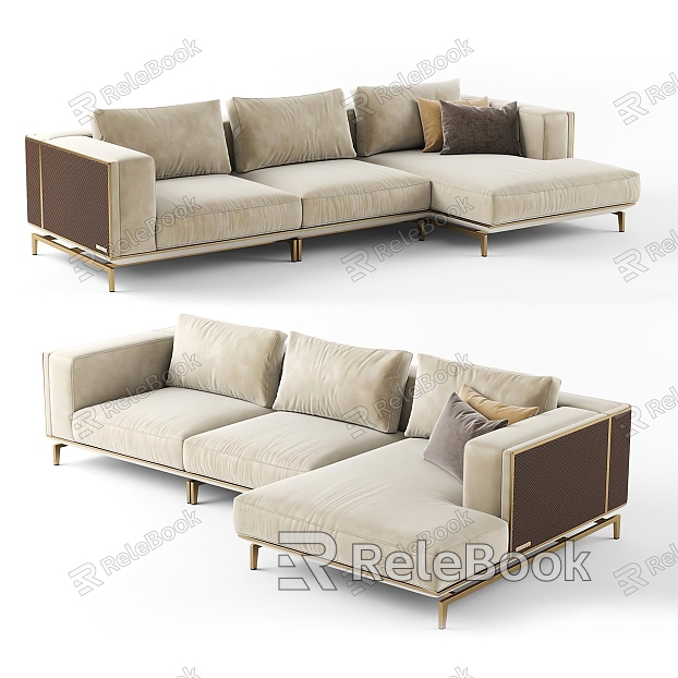 Modern Corner Sofa Fabric Corner Sofa Fabric Multi-Person Sofa Pillow Visionnaire model