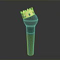 Black Microphone With Gold Crown Featuring Red Yellow Accents On Top