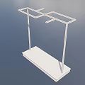 Modern Display Shelf With Copper Metal Frame And Wooden Base Platform 3d model