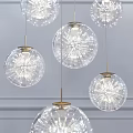 Modern Transparent Glass Sphere Pendant Lights With Golden Base And Bright Illumination