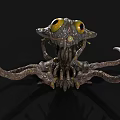 Mysterious Monster Creature with Multiple Tentacles and Glowing Eyes Frightening Fantasy Design
