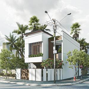 Modern single-family villa homestay building self-built house 3d model