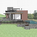 Modern Detached Villa Featuring Stone Facade Lush Greenery And Garden Terrace