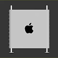 White Apple Computer Tower With Logo Handles Stand And Ventilation Holes 3d model