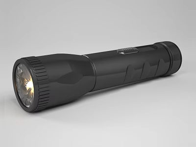 Black Handheld Illuminated Flashlight Portable Daily Electrical Appliance For Home Use 3d model