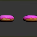 Pink Donut Themed Wall Decor With Sprinkles White Stripes And Bite Marks