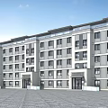 Modern Residential Building Multi-storey House 3d model