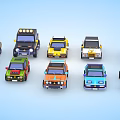 Colorful Cartoon Style Cars Including SUVs Race Cars And Vintage Models In Vibrant Hues