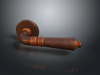 Vintage Gate Design Featuring Antique Copper Decorative Door Handle And Classic Style 3d model