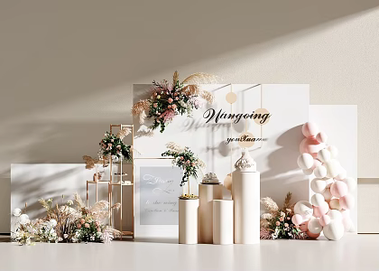 Modern Wedding Furnishings Dried Flower Plant Gift Flower Rack 3d model