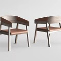 Modern Leisure Chair With Wooden Frame Brown Seat And Comfortable Armrests