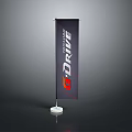G-DRIVE Advanced Technology Flag Banner With Black Background Red White Text And White Base