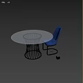 Modern Round Glass Top Dining Set with Metal Frame and Upholstered Chairs