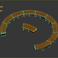 Curved Wooden Furniture With Circular Seating Design And Small Center Piece