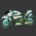 Futuristic White Black Modern Motorcycle With Streamlined Design And eLT Logo