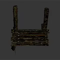 Rustic Suspension Bridge With Wooden Planks Ropes And Support Posts