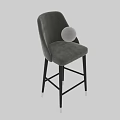 Elegant Modern Velvet Upholstered Bar Stools With Sleek Dark Solid Wood Legs For Home Counter