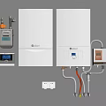 Household Appliances Including Vaillant Water Heaters With Control Devices And Pipes