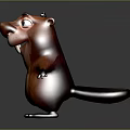Cartoon Beaver Character With Red Brown Fur Big Red Nose And Open Arms