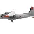 White And Red Twin Engine Propeller Airplane With AK Marking And Emblem 3d model