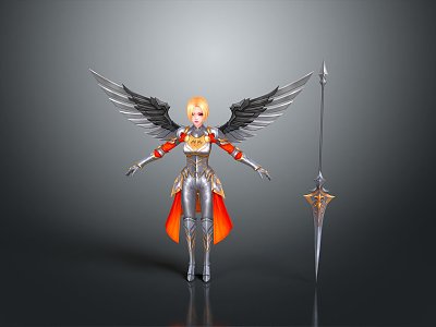 cosplay costume online game female warrior anime costume animation costume 3d model