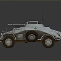 Vintage Military Vehicle With Open Top Machine Gun Green Cross And Off Road Tires