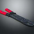 Professional Wire Stripper Tool with Red Handles for Electrical Work and Precision Cutting 3d model