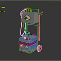US STEAM Wheeled Computer Equipment With Metal Frame And Black Hose
