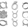 Various Stainless Steel Pipe Clamps with Different Designs for Industrial Use
