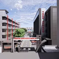 Industrial Factory Building of Kangsheng Group Multi Storey With Entrance Vehicles Trees And Clear Sky