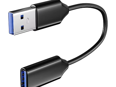 Black Braided USB Cable For High Speed Data Transfer In Phone Digital Accessories 3d model