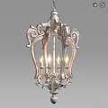 Elegant Vintage Chandelier With Ornate Carvings And Illuminated Candle Lights