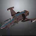Futuristic Aerial Spacecraft Design With Pink Body Blue Stripe Cockpit Wings And Propellers