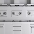 Modern Kitchen Appliances Featuring Range Hoods Gas Stoves And Ovens In Sleek Design