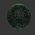 Futuristic Digital Art Sphere With Grid Like Line Structure And Blue Tone Reflection