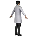 Professional Male Doctor in White Lab Coat With Face Mask and Name Tag
