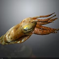 Vibrant 3D Rendered Squid With Orange Yellow Body Detailed Tentacles And Prominent Eyes