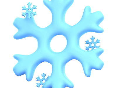 Blue Snowflake Decorative Ornament Set with Small Accent Pieces for Home Decor 3d model