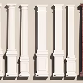 Architectural Components Displaying Classical Columns Arched Structures and Design Details 3d model