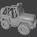 Brown And Black Toy Off Road Car With Convertible Top Roof Lights And Large Tires