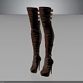 Brown Knee High Boots with Laced Design and High Heel for Fashionable Look