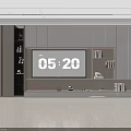 Modern TV Wall Unit Design With Built-in TV Open Shelves And Decorative Books