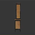 Stylish Wooden Cabinet With Upper Glass Doors Dark Frame Lower Drawers And Metal Handles
