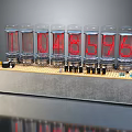 Nixie Tube Digital Display Electronic Device With Red Numbers And Transparent Tubes