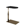 Modern Stylish Side Table With Black Top And Curved Metal Frame Square Base 3d model